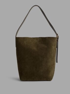 Madewell Essential Suede Tote Bag in Olive